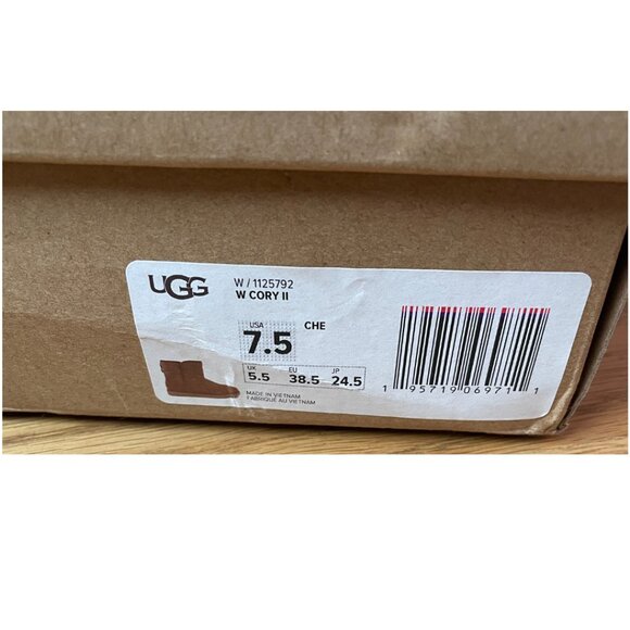 NWT, 7.5, Ugg Women's Suede Ankle Boot, Cory II Bootie, Cognac Brown - Picture 2 of 8